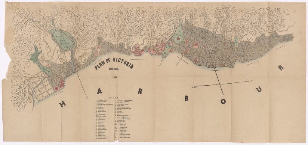 Plan of Victoria, Hong Kong, published 1866.